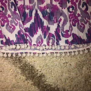 Lilly Pulitzer Skirts - NWOT Lilly Pulitzer Purple Print Mini Skirt w/Poms Lilly Pulitzer Skirts - NWOT Lilly Pulitzer Purple Print Mini Skirt w/Poms